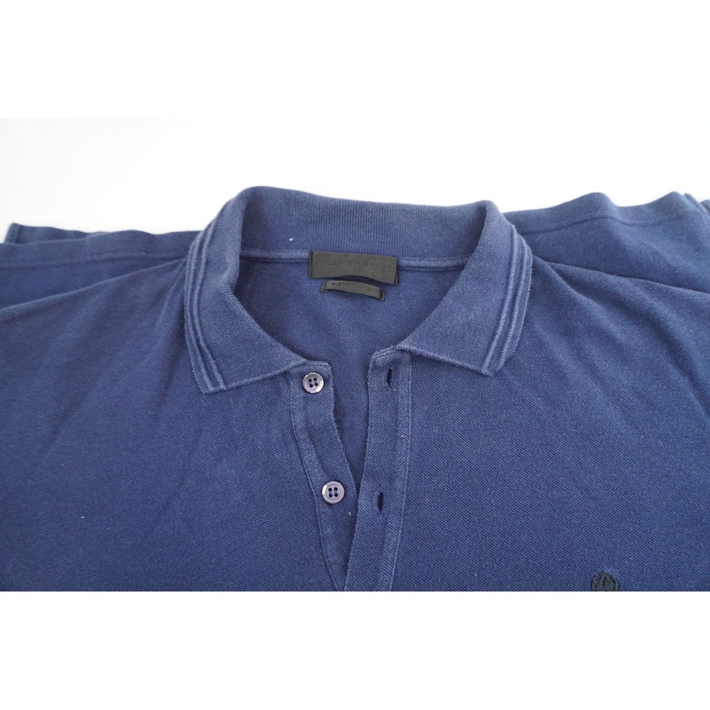 Alexander McQueen Mens Navy Blue Skull Embroidered Pique Polo Shirt Italy M - Picture 3 of 7